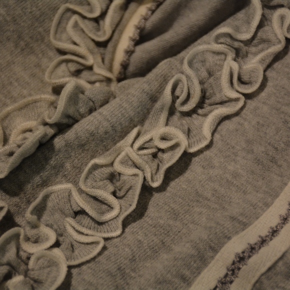 Oui Grey Cardigan with Ruffles - Picture 3 of 7